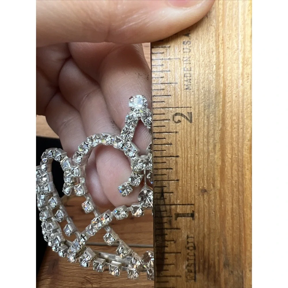 Jeweled Heart Silver Crown - Rhinestone Wedding Costume Tiaras for Girls New‎